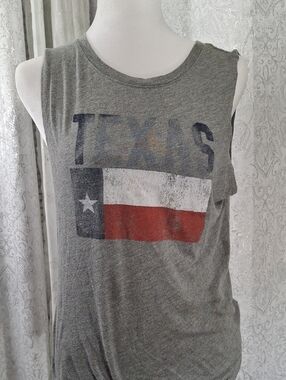 Modern Lux Gray Texas Flag Sleeveless Tank